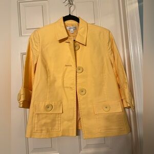 Coldwater Creek yellow jacket 3/4 sleeves size 8P